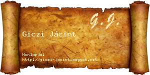 Giczi Jácint névjegykártya