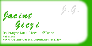 jacint giczi business card